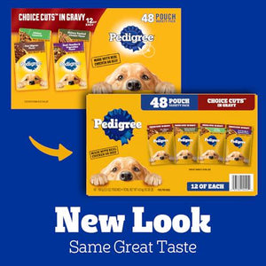 Pedigree Choice Cuts in Gravy Dog Food Variety Pack 3.5 oz Pouches Pack of 48