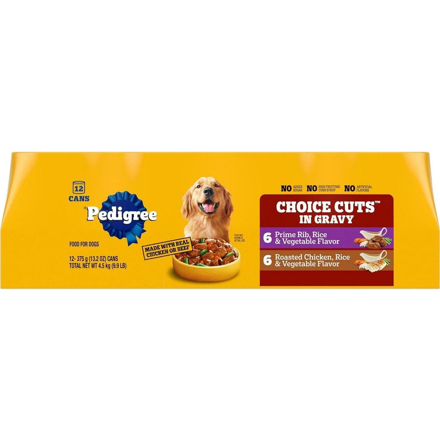 Pedigree Choice Cuts in Gravy Wet Dog Food Prime Rib Flavor 13.2 oz Cans Pack of 12