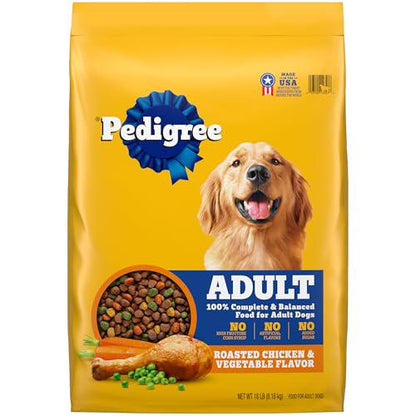 Pedigree Dry Dog Food Adult Chicken and Vegetable Flavor 18 lb Bag Complete Nutrition