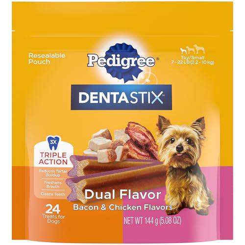 Pedigree Dentastix Dog Dental Treats Dual Flavor Bacon and Chicken 24 Treats