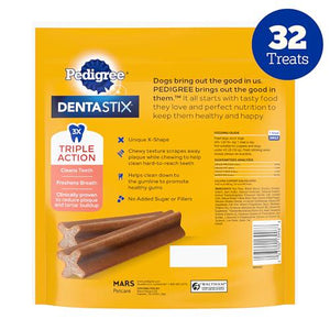 Pedigree Dentastix Large Dog Dental Treats Beef Flavor 32 Count 1.67 lb Pack