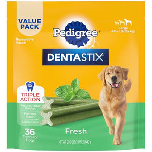 Pedigree Dentastix Fresh Flavor Dental Treats for Large Dogs 1.87 lb Bag 36 Chews