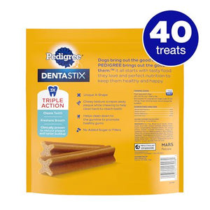 Pedigree Dentastix Large Breed, 2.08?lb Bag, 40 Original Flavor Treats for Large Dogs