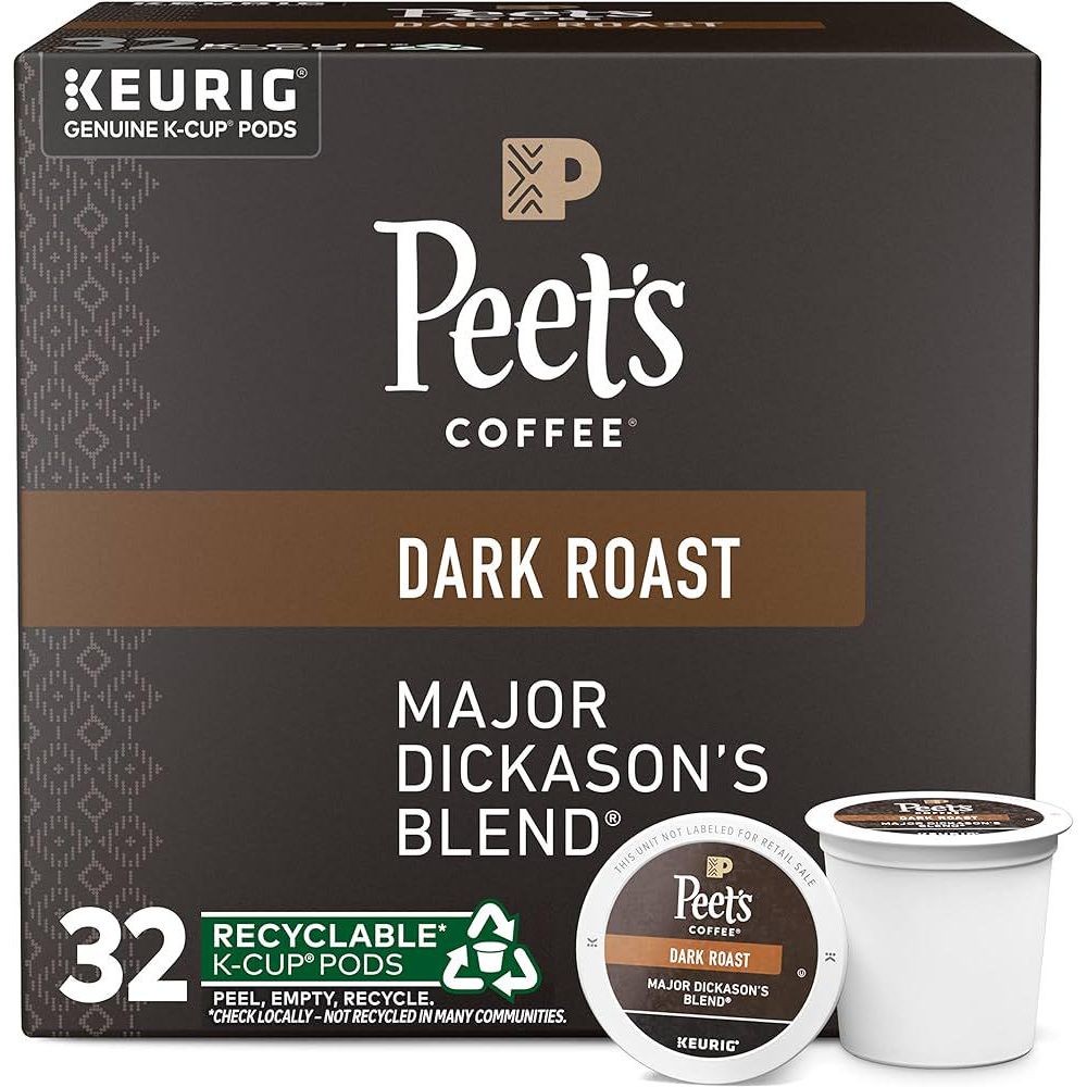 Peet's Coffee, Dark Roast Keurig K-Cup Pods - Major Dickason's Blend 32 Count (1 Box Of 32 K-Cup Pods)