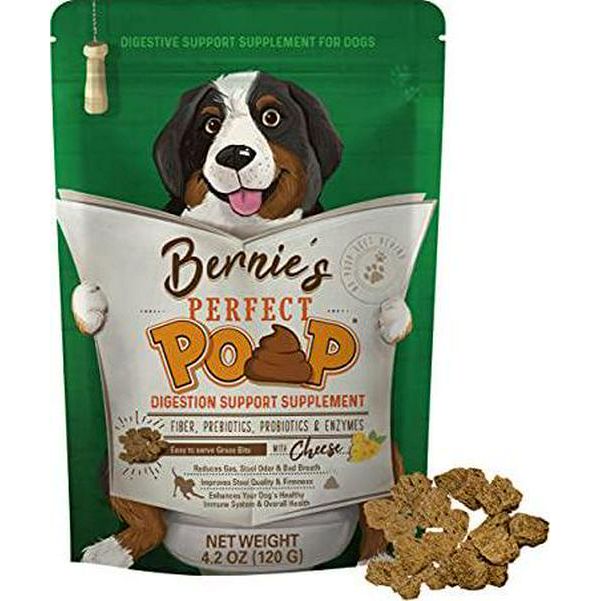 Bernie's Best Perfect Poop Cheddar Cheese Dog Supplement 4.2 oz with Fiber Enzymes Prebiotics and Probiotics for Digestive Health