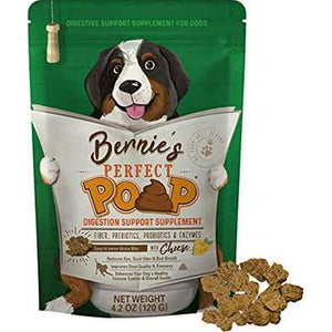 Bernie's Best Perfect Poop Cheddar Cheese Dog Supplement 4.2 oz with Fiber Enzymes Prebiotics and Probiotics for Digestive Health