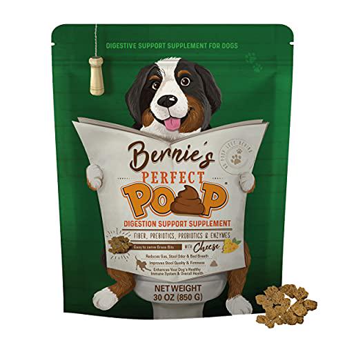 Bernie's Best Perfect Poop Cheddar Cheese Dog Digestive Supplement 30 Servings Fiber Prebiotics Probiotics Enzymes