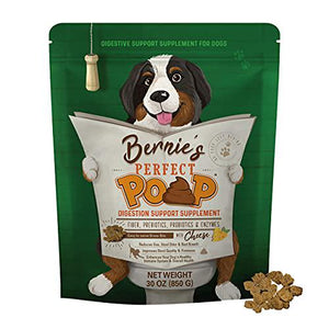 Bernie's Best Perfect Poop Cheddar Cheese Dog Digestive Supplement 30 Servings Fiber Prebiotics Probiotics Enzymes