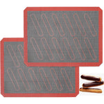 Perforated Silicone Baking Mats, 2 PCS Eclair Silicone Mat For Half Sheet With 12 Printed Oblong Eclair Guides, Non-Stick Reusable Oven Liners For Making Bread/Pizza/Pastry/Cookie 11-4/5 X 15-3/4,779296511131