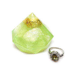 Nature Skin Shop Peridot Gem Soap with Hidden Silver Ring, Unique Gift Soap