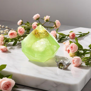 Nature Skin Shop Peridot Gem Soap with Hidden Silver Ring, Unique Gift Soap