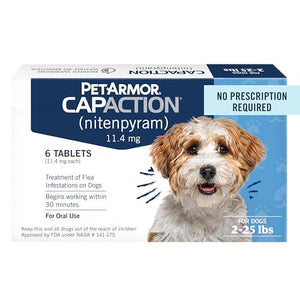 PetArmor CapAction Flea Pills for Dogs 2–25 lbs, 6 Doses, Fast Acting, Kills Fleas Within 30 Minutes
