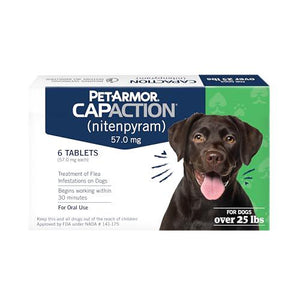 PetArmor CapAction Oral Flea Treatment for Dogs Over 25 lbs, 6 Fast-Acting Tablets