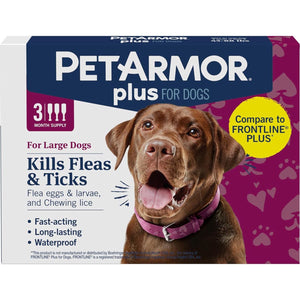 PetArmor Plus Flea and Tick Topical Treatment for Large Dogs 45–88 lbs 3 Dose Waterproof Fast Acting