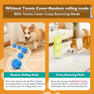 PetDroid Motion Activated Dog Ball Blue Rechargeable Durable Toy for Small to Large Dogs 2025 Model