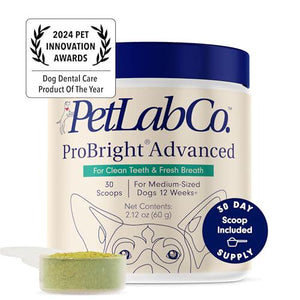 PetLab Co ProBright Dental Powder for Dogs, Teeth Cleaning & Breath Freshener, Medium Dogs