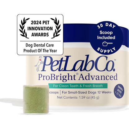 PetLab Co ProBright Dental Powder for Dogs, Advanced Formula for Tartar & Breath, Small Dog Supplement