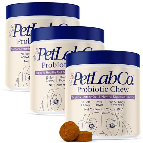 Petlab Co Dog Probiotics Pork Flavor 30 Soft Chews Gut and Allergy Support Value 3 Pack