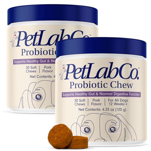 PetLab Co Probiotics for Dogs 2 Pack 30 Chews Each Pork Flavor Gut Support Seasonal Allergy Relief