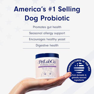 PetLab Co Probiotics for Dogs 2 Pack 30 Chews Each Pork Flavor Gut Support Seasonal Allergy Relief