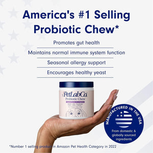 PetLab Co Dog Probiotic Soft Chews for Gut Health Pork Flavor 30 Count