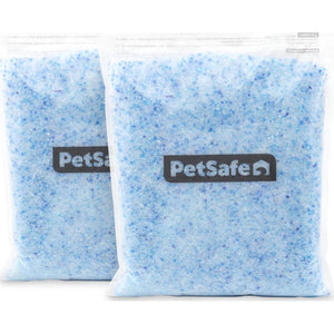 PetSafe ScoopFree Crystal Cat Litter 8.6 lb Total 2 Bags of 4.3 lb Low Tracking Non Clumping Blue