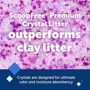 PetSafe ScoopFree Crystal Cat Litter, Lavender Scent, Low Dust, 8.6 lb Total (Two 4.3 lb Bags)