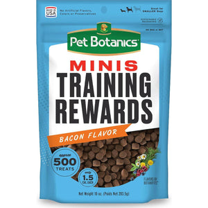 Pet Botanics Training Rewards Dog Treats Mini Soft Bacon Flavor 500 Treats 10 oz Pouch