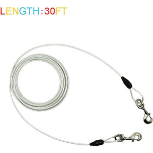 Petest Reflective Dog Tie-Out Cable, 30 ft, for Dogs Up to 125 lbs, Heavy Duty Outdoor Leash Wire