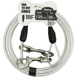 Petest Reflective Dog Tie-Out Cable, 30 ft, for Dogs Up to 125 lbs, Heavy Duty Outdoor Leash Wire