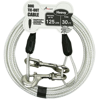 Petest Reflective Dog Tie-Out Cable, 30 ft, for Dogs Up to 125 lbs, Heavy Duty Outdoor Leash Wire