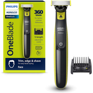 Philips Norelco Philips Norelco OneBlade 360 Face, Hybrid Electric Beard Trimmer And Shaver With 5-in-1 Face Stubble Comb, Frustration Free Packaging, QP2724/90