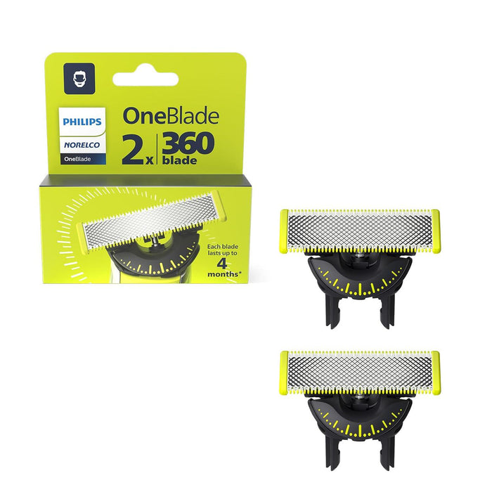 Philips Norelco Philips Norelco OneBlade 360 Replacement Blades, For OneBlade Electric Shaver And Trimmer, Durable Stainless Steel, Trim, Edge And Shave, 2 Pack, QP420/80