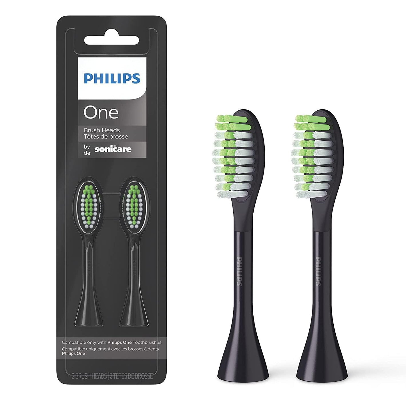 Philips Sonicare Philips One By Sonicare, 2 Brush Heads, Shadow Black, BH1022/06