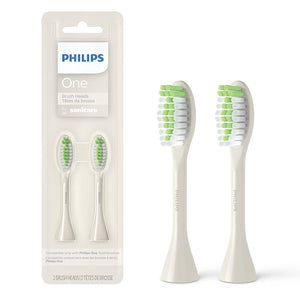 Philips Sonicare One by Sonicare, 2 Brush Heads, Snow BH1022/07, Convenient & Effective Teeth Cleaning, Compact Design