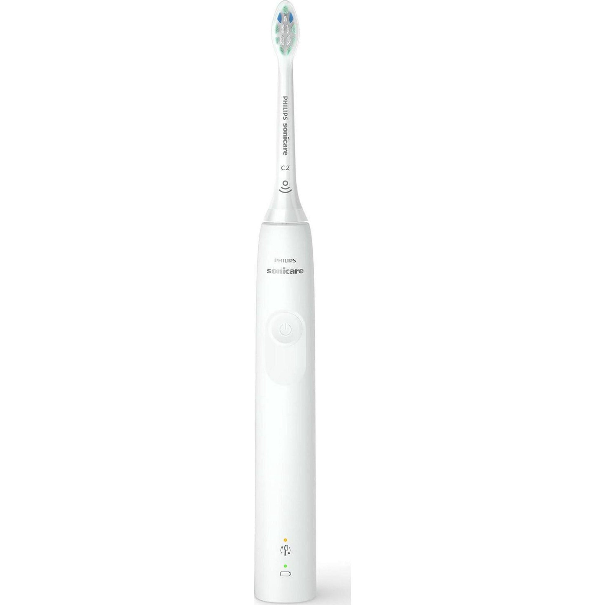 Philips Sonicare 4100 Rechargeable Electric Toothbrush, With Pressure Sensor, 2 Intensity Settings, SmarTimer And QuadPacer, 14-Day Battery Life, White, Model HX3681/23,