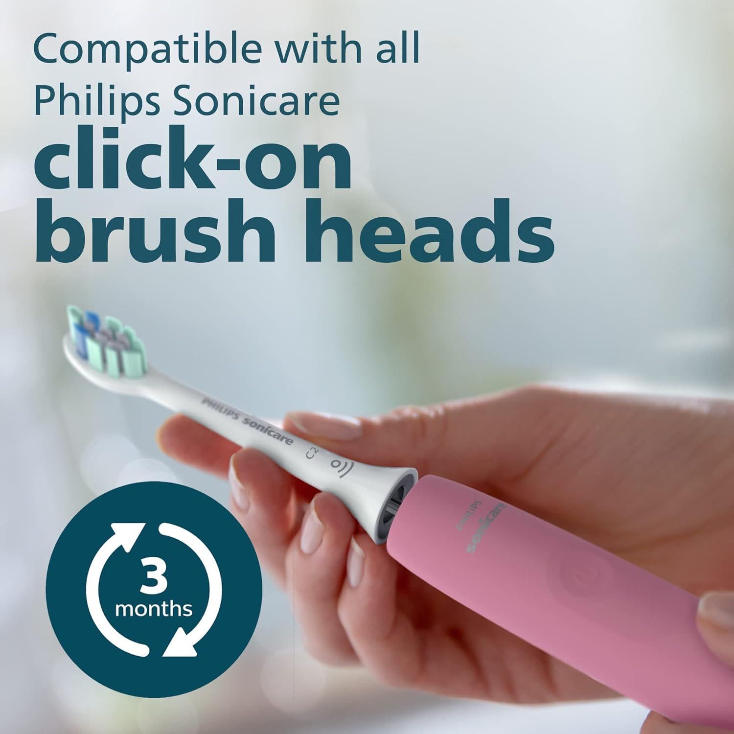 Philips Sonicare 4100 Power Toothbrush, Rechargeable Electric Toothbrush With Pressure Sensor, Deep Pink HX3681/26,
