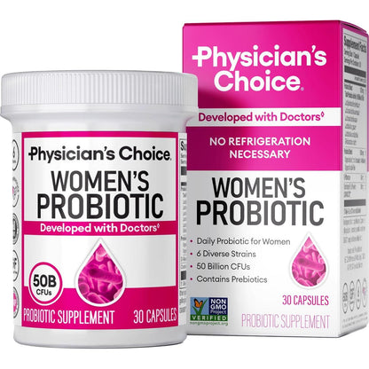 Physician's Choice Physician's CHOICE Probiotics For Women - PH Balance, Digestive, UT, And Feminine Health - 50 Billion CFU - 6 Unique Strains For Her - Organic Prebiotics, Cranberry Extract+ - Women Probiotic - 30 CT