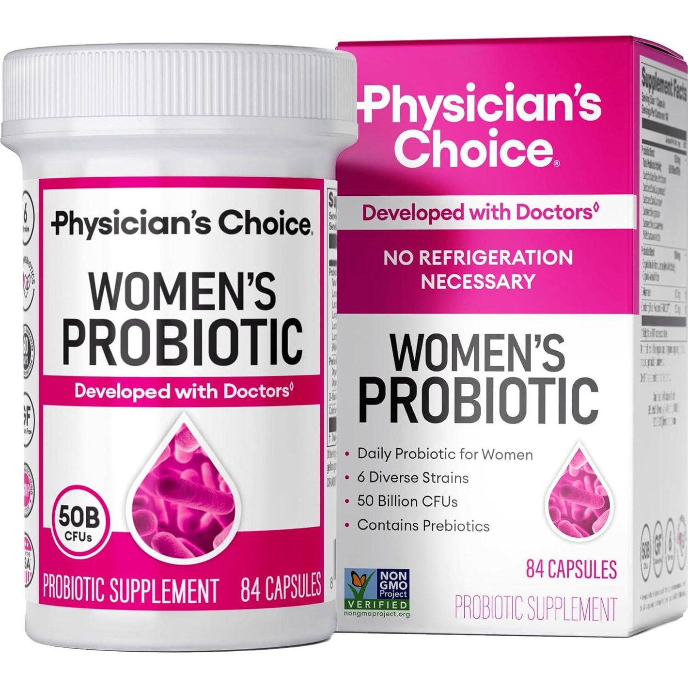 Physician's Choice Physician's Choice Probiotics For Women - PH Balance, Digestive, UT, And Feminine Health - 50 Billion CFU - 6 Unique Strains For Women - Organic Prebiotics, Cranberry Extract+ - Womens Probiotic - 84 CT