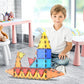 PicassoTiles Magnetic Building Blocks 60 Piece Set Clear 3D Construction Playset for Creative Learning Fun