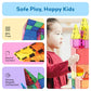PicassoTiles Magnetic Building Blocks 60 Piece Set Clear 3D Construction Playset for Creative Learning Fun