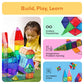PicassoTiles Magnetic Building Blocks 60 Piece Set Clear 3D Construction Playset for Creative Learning Fun