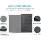 Pieviev Cat Litter Mat, 1 Pack, Gray, 30x24", Double Layer Waterproof Urine Proof Trapping Mat for Cats