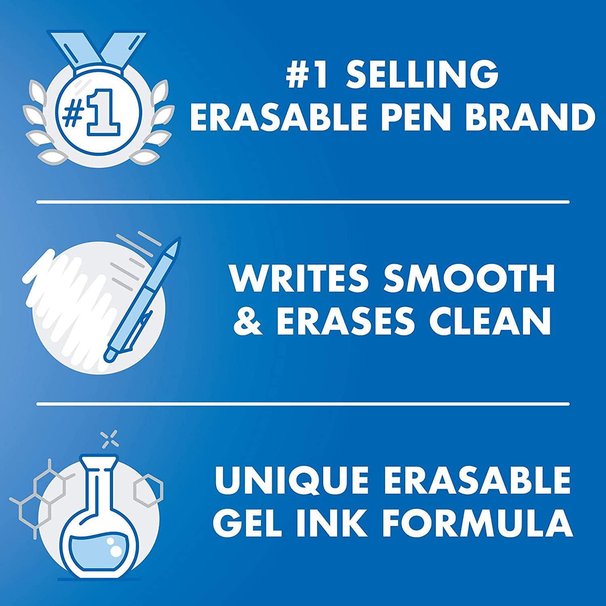 Pilot, FriXion Clicker Erasable Gel Pens, Fine Point 0.7 Mm, Pack Of 10, Assorted Colors,