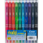 Pilot, FriXion Clicker Erasable Gel Pens, Fine Point 0.7 Mm, Pack Of 10, Assorted Colors,