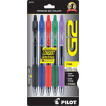 Pilot, G2 Premium Gel Roller Pens, Fine Point 0.7 Mm, Assorted Colors, Pack Of 5,Does not Apply