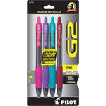 Pilot, G2 Premium Gel Roller Pens, Fine Point 0.7 Mm, Assorted Colors, Pack Of 4,
