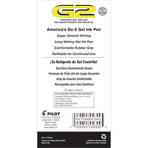 Pilot, G2 Premium Gel Roller Pens, Bold Point 1 Mm, Pack Of 12, Red,