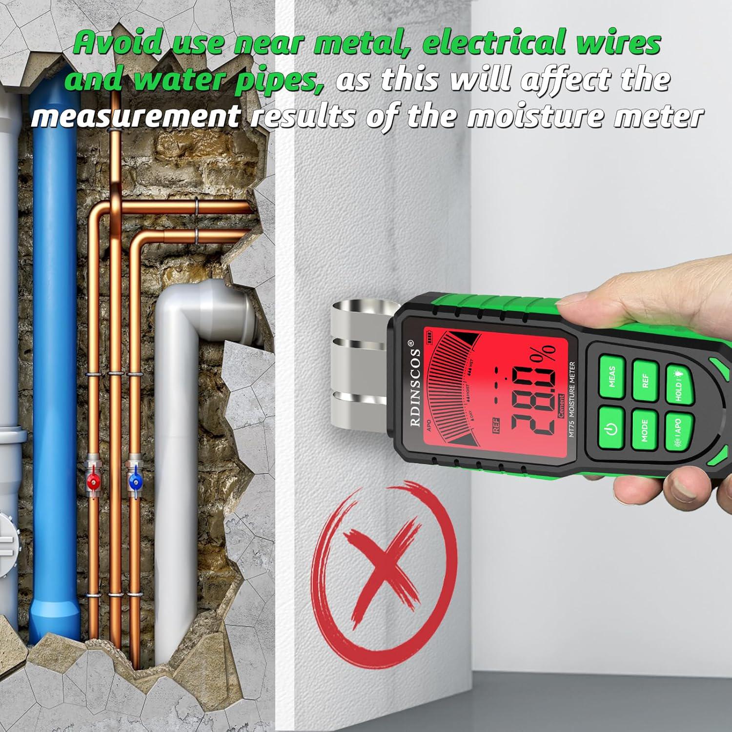 Pinless Moisture Meter,Wood Moisture Meters For Walls, Rechargeable Claw Moisture Meter, Firewood Moisture Tester, Drywall Moisture Detector Professional Moisture Content Meter,