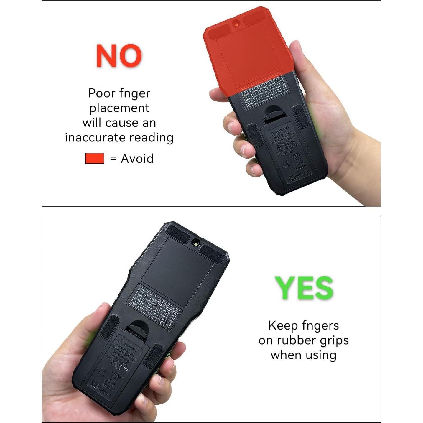 Pinless Moisture Meter,Wood Moisture Meters For Walls, Firewood Floor Humidity Detector Lumber Humidity Tester Paper Cerimic Ceiling Firewood Cardboard Humidity Building Material (MT28),